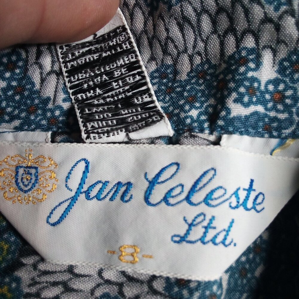 Vintage Jan Celeste Floral Psychedelic Polyester Button Shirt - Picture 4 of 6